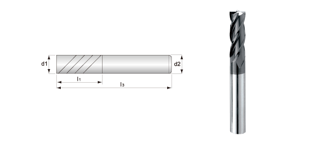 極細微粒碳化鎢 長刃型4刃立銑刀(35度)